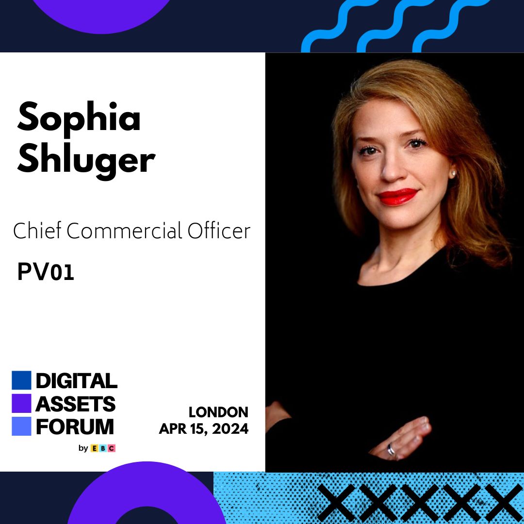 We're excited to welcome @shlugs, Chief Commercial Officer at @Pv01_markets as our stage host at the @DAF_London by EBC!

Sophia's expertise spans #InstitutionalInvestment, #Trading, #DigitalAssets, #Liquidity/MarketMaking, and #Payments.

Thanks for joining us as a host again!