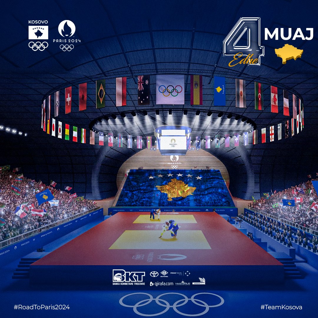 4️⃣ months 1️⃣5️⃣ hours, 1️⃣1️⃣ minutes…💙🇽🇰 #roadtoparis2024 #TeamKosova #4MonthsToGo