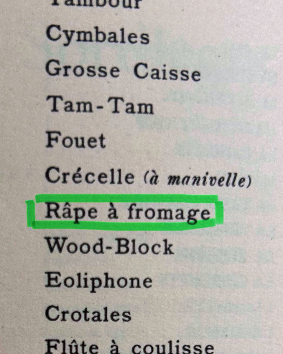 I always chuckle when seeing this. A guiro was clearly too exotique for the Durand edition back in the 1920s. Musicologist Caroline Potter wrote a spoof instrument definition for OUP back in 2016 for the Grove Music Encyclopedia: blog.oup.com/2016/04/grove-…