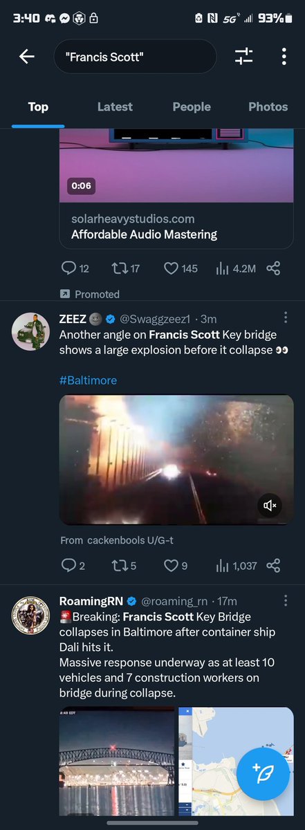 If you see this video it's not from the Key bridge. This isn't an "alternate angle" it's from a whole other country. 

#Baltimore #Keybridge