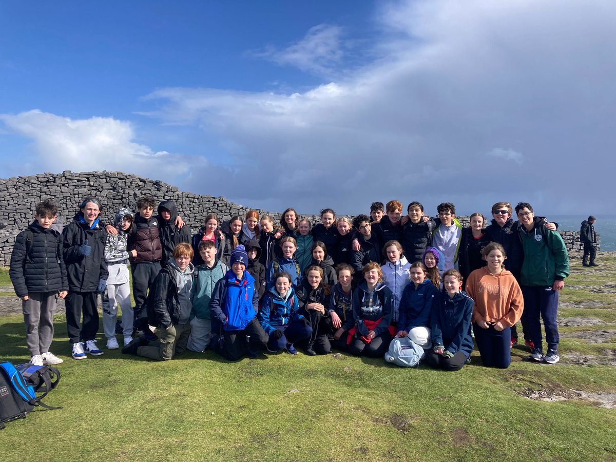IENewparkSchool's tweet image. The traditional variety of weather experiences for the annual Aran trip this year! Well done to all involved. As the second years arrive back, the fourth years head off for Stratford... #beyondtheclassroom