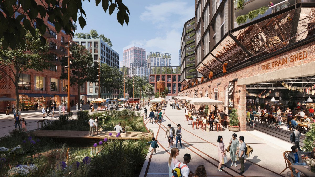 The £8.5BN redevelopment of London's Earls Court is set to begin from 2026. Releasing detailed designs for the first phase of the masterplan, @earlscourtdevco confirmed that construction works on Phase One would begin in two years time and include 1,000 homes, the first office