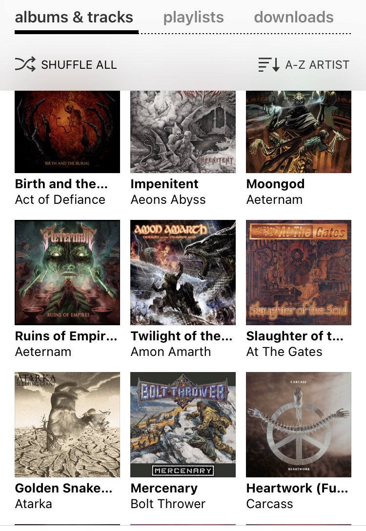 Lunatiks! How’s your day been? Some night tunes from @Bandcamp shuffle list! 💥🔥🔥🎧💀#nowplaying @ActOfDefiance1 @AeonsAbyss #Aeternam @AmonAmarthBand @AtthegatesGBG @Atarkaofficial #BoltThrower #Carcass
