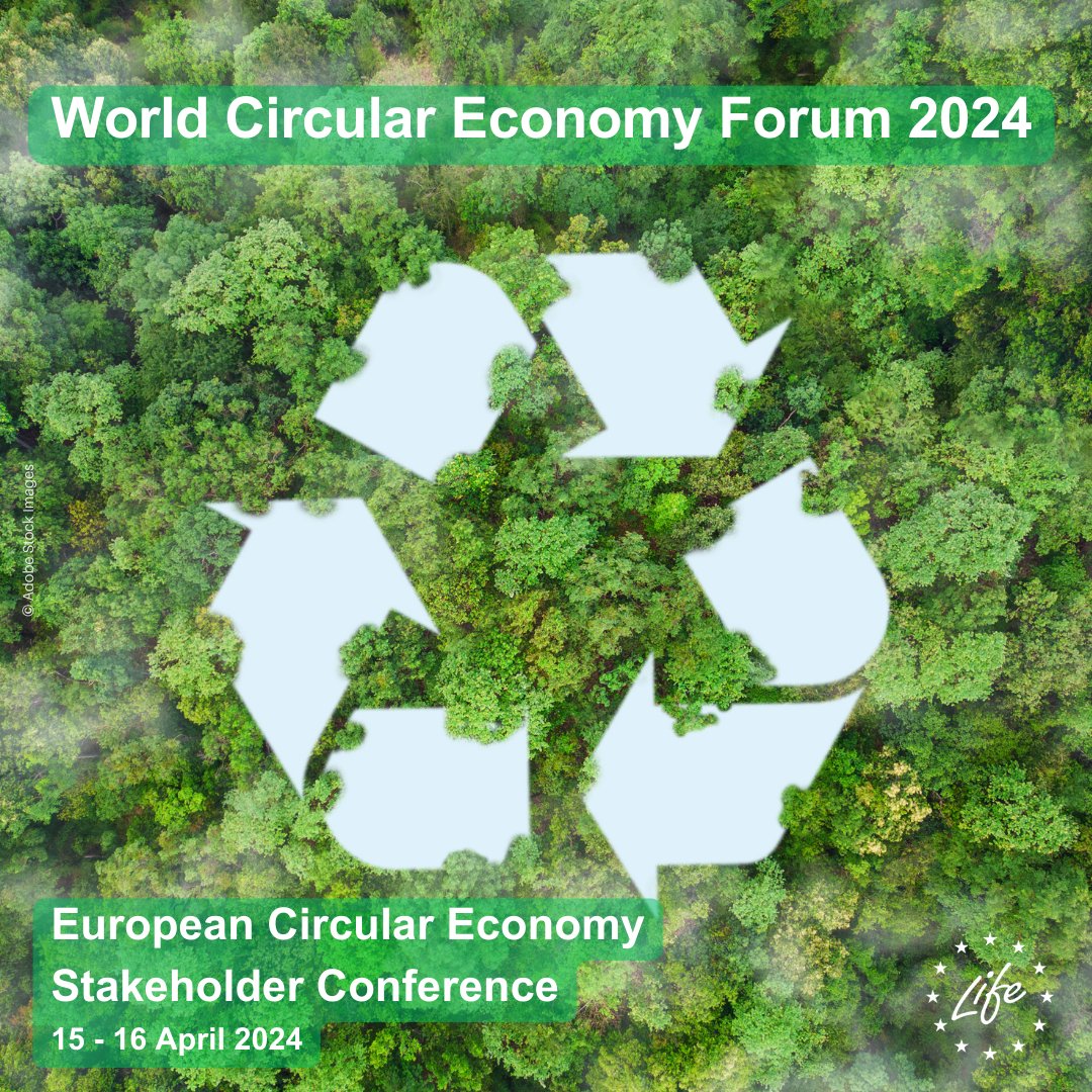 Join #LIFEProgramme during the #WCEF2024 &amp; #CEStakeholderEU Conference 2024♻️🌍

Stop by our stand and learn about funding opportunities supporting #CircularEconomy solutions for a sustainable future.  

🗓️15-18 April
🇧🇪Brussels

👉europa.eu/!trqxRQ