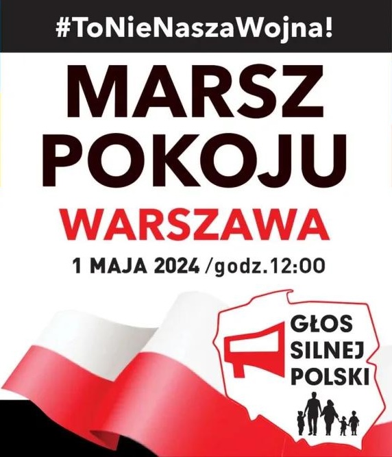 1 V 2024 zapraszamy na kolejny #MarszPokoju.  #Warszawa, godz. 12:00 (dokładne miejsce startu marszu podamy na pocz. kwietnia). Marsz pod hasłami: Nie przenoście nam stolicy do Kijowa! #ToNieNaszaWojna #WołyńPamiętamy 
#GłosSilnejPolski
#BezpiecznaPolska