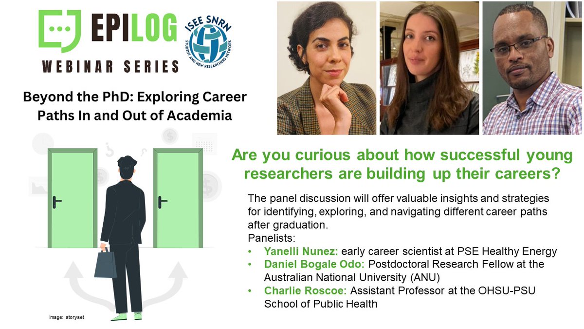 🚨Reminder: the SNRN EPILOG webinar "Beyond the PhD: Exploring Career Paths In and Out of Academia" will take place today at 1:00 PM PDT (8 PM UTC).
We're looking forward to the first EPILOG webinar of the year!
Registration 👉 us02web.zoom.us/meeting/regist…
