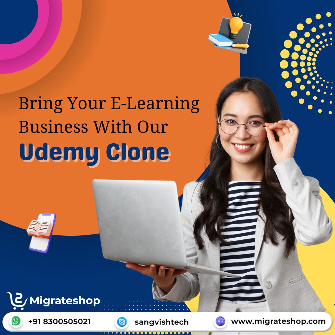 migrateshop's tweet image. Ready to revolutionize online education? 📚 Our Udemy clone script is the ultimate solution to launch your own e-learning platform! Visit: migrateshop.com/udemy-clone/
#migrateshop #udemyclone #udemyclonescript #elearning #education #startups