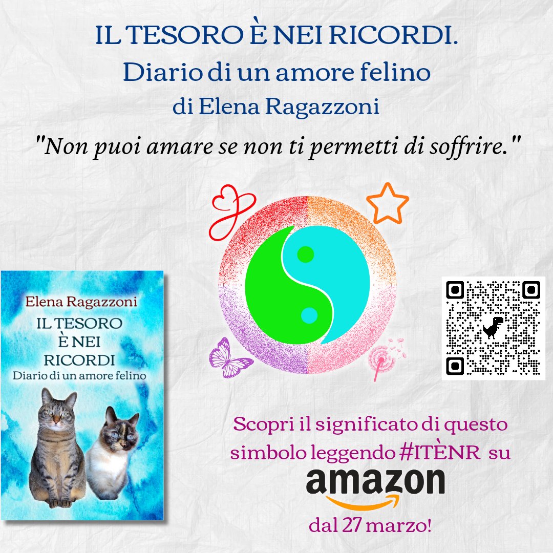 Che significato ha questo simbolo?
Prova ad indovinarlo leggendo 'Il tesoro è nei ricordi. Diario di un amore felino' da domani solo su Amazon! #ITÉNR

#ElenaRagazzoni  #IlTesoroèneiricordiDiariodiunamorefelino #Iltesoroèneiricordi #AmazonKDP #AmazonKindleDirectPublishing