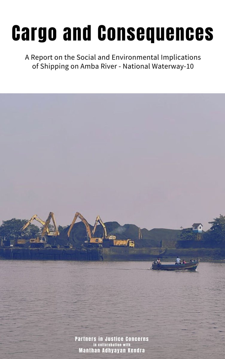 #NewReport: Amba river, #NationalWaterway (NW)-10, moved 22.65% (~28.54 MMT) of the total cargo on all NWs in 2022-23, mainly transporting imported #coal and iron ore for 2 private players. What impacts on the river&fisherfolks? Read in our latest report👇 manthan-india.org/ambamarch24/