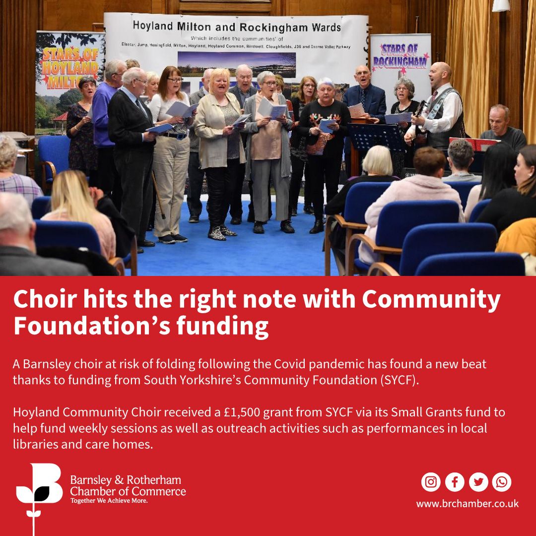 Member News buff.ly/4curoQ2 A Barnsley choir at risk of folding following the Covid pandemic has found a new beat thanks to funding from South Yorkshire’s Community Foundation (SYCF).