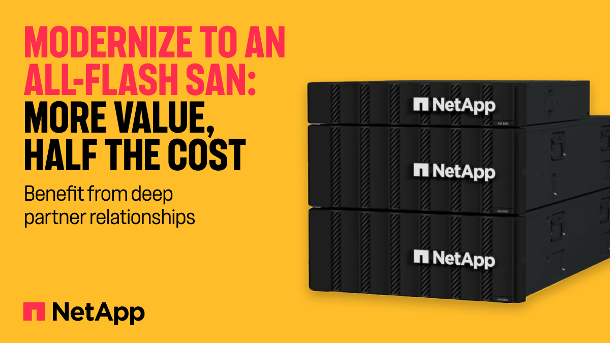 Innovating with partners like @VMware, @Brocade, @Cisco and @Oracle, our #allflash and #nocompromise SAN offers one consistent data management experience! Start your journey in spending less and getting more at: ntap.com/4a7zmx4 #DataManagement