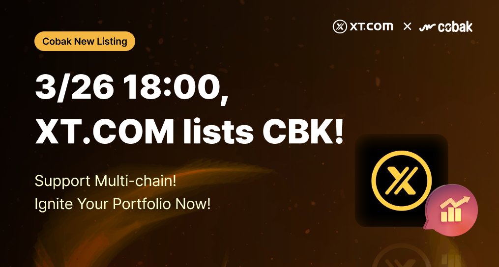 CobakOfficial's tweet image. 🚀 CBK is now tradable on XT.COM!
With multi-chain support, trading CBK has never been easier.
Explore the seamless trading experience on  today!
Trade Link : xt.com/en/trade/cbk_u…
#CBK #XTListing #MultiChainSupport 🌍💼