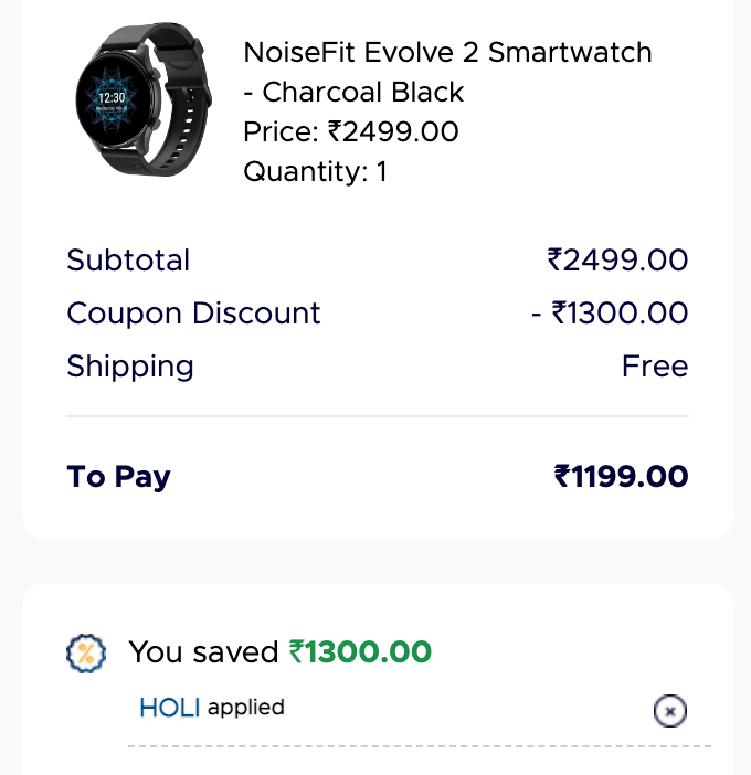 BestDealsinIND's tweet image. #LowestPrice  💥

NoiseFit Evolve 2 - Smartwatch

at Rs.1,299 💥 (Effectively)

🌟 Apply Code: HOLI (Rs.1300 Discount)

Link:  bitl.li/18bg6Y8F

👉🏾 Flipkart Selling the Same a,t Rs.2299+