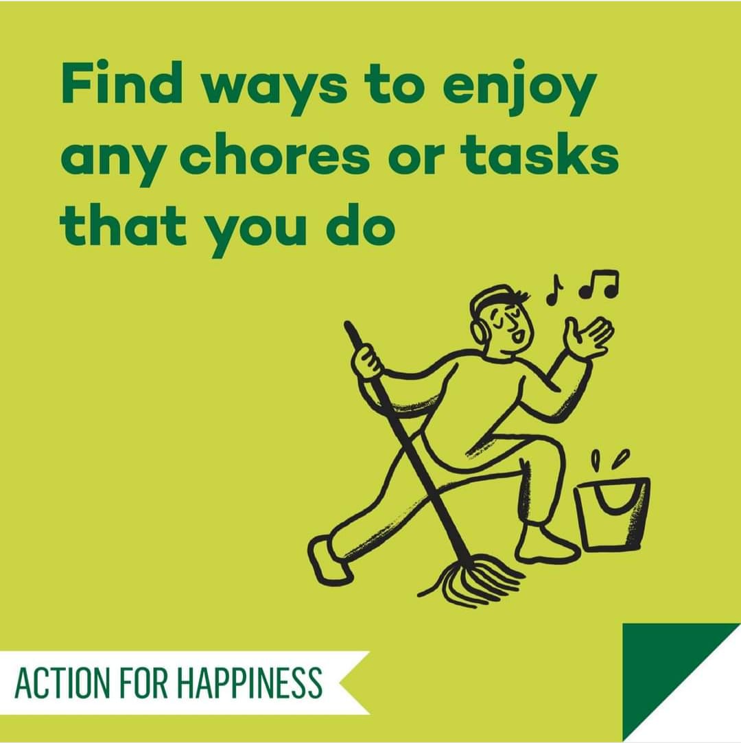 #ActionForHappiness have focused on a 'Mindful March'. 🪣 An audiobook from @Borrowbox makes daily tasks easier and they're free to borrow with your Library membership! For more advice on boosting your happiness please visit actionforhappiness.org #HealthyLibsNfk