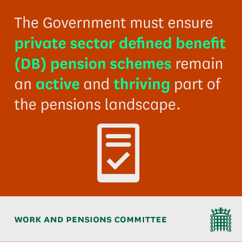 CommonsWorkPen's tweet photo. We have published our report on defined benefit pension schemes 📢
 
Despite a steady decline in number in recent years, defined benefit pension schemes are still of critical importance to both savers and the UK economy.
 
Learn more about our inquiry and findings 👇