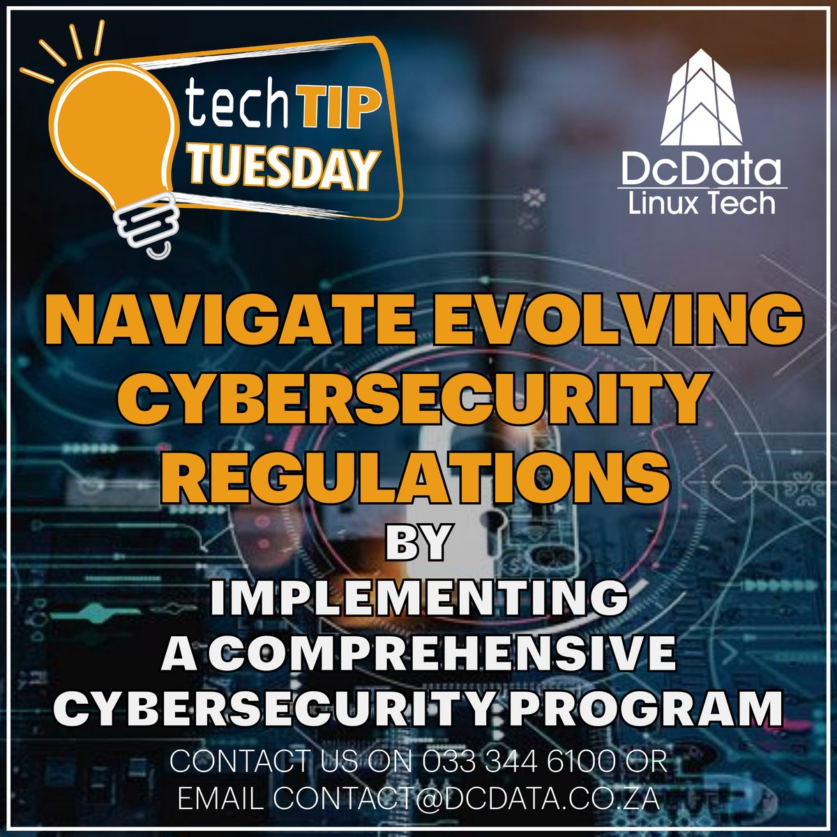 dcdata's tweet image. Tech Tip Tuesday: Navigating Evolving Cybersecurity Regulations!

By implementing a comprehensive cybersecurity program, organizations can proactively prepare for the shifting regulatory landscape.

#DcData #TechTipTuesday