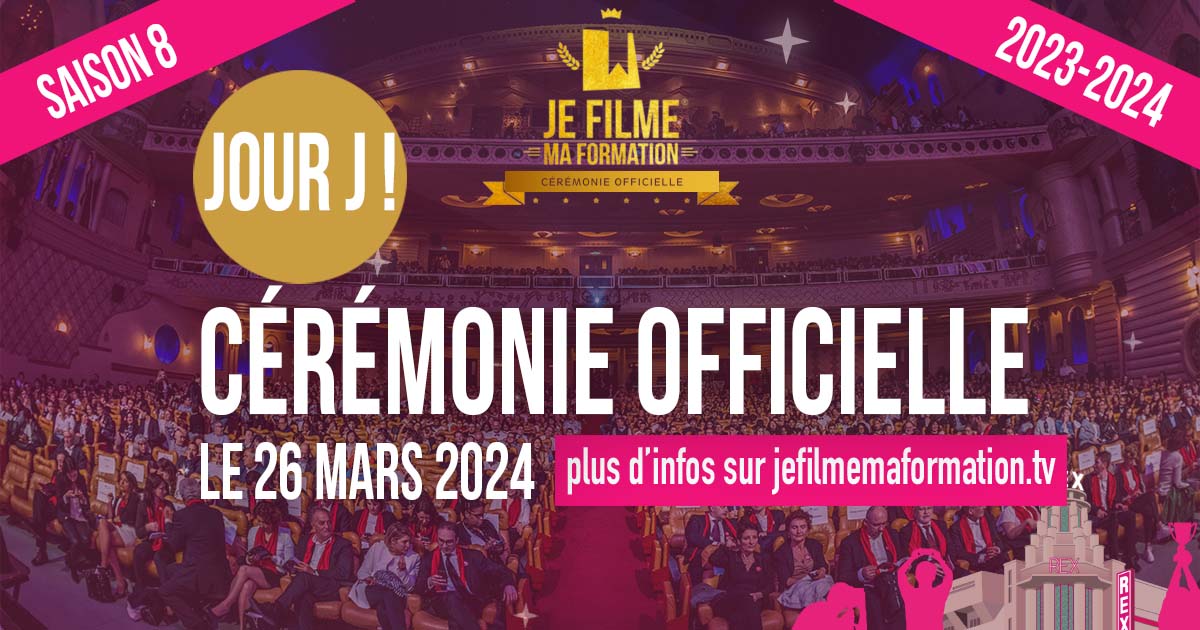 ⭐ Jour J ! CÉRÉMONIE OFFICIELLE ⭐ 🕐 C'est le JOUR J de la remise des trophées pour le concours JE FILME MA FORMATION ! Nous avons hâte de vous retrouver au Grand Rex ! #JEFILMEMAFORMATION #evenements #concours #formations #orientation #jeunes #videos #education #GrandRex