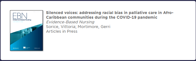 #CRHFTAuthors New Publication! Silenced voices: addressing racial bias in palliative care.... This article can be found on the Chesterfield Royal Research Repository: librarycrhft.co.uk/chesterfieldro……… @royalhospital @crhft_education