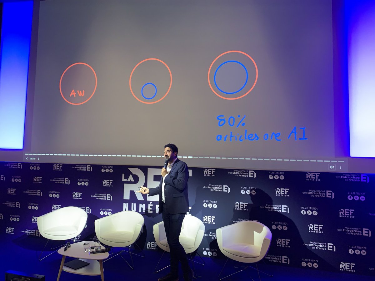 jeanlucbeylat's tweet photo. Les enjeux de la créativité dans une monde nourri à l’ #IA #larefnum24 ⁦@medef⁩ par ⁦@tariqkrim⁩ toujours passionnant et depuis longtemps https://t.co/Xo4uXDPzCQ
