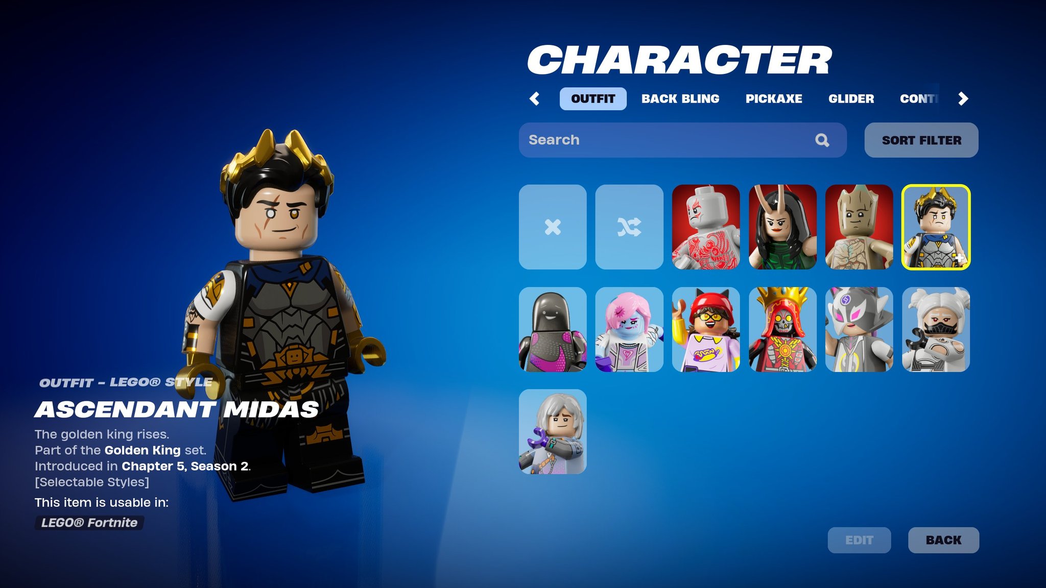 Fortnite lego midas sale