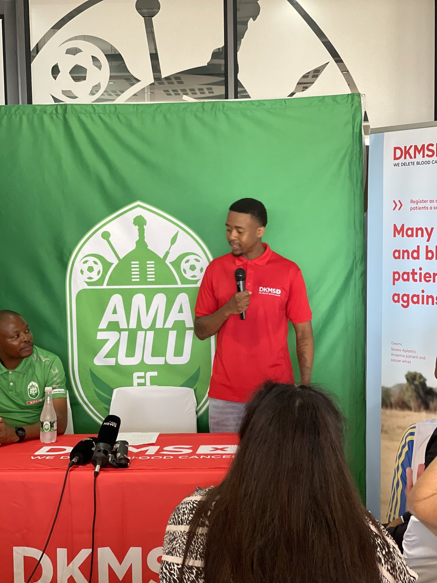 dkms_africa's tweet photo. Kicking off the action-packed Soccer Heroes Programme with @AmaZuluFootball! ⚽️🌟 Tune in for some thrilling moments and passion for the beautiful game!  #RedCardBloodCancer #TogetherAgainstBloodCancer #dkms   #SoccerStars #AmaZuluFootball ⚽️🔥 https://t.co/Cqt2k2hFrm