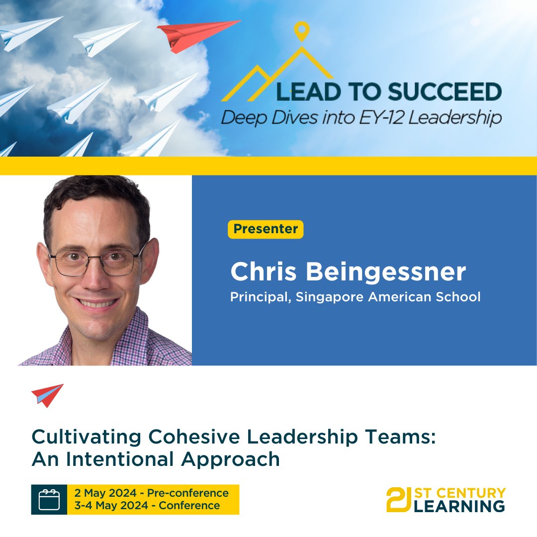 Join Chris Beingessner in his 2.5 deep dive workshop: Cultivating Cohesive Leadership Teams: An Intentional Approach at #L2S #schoolleadership Register here: zurl.co/ZOHz