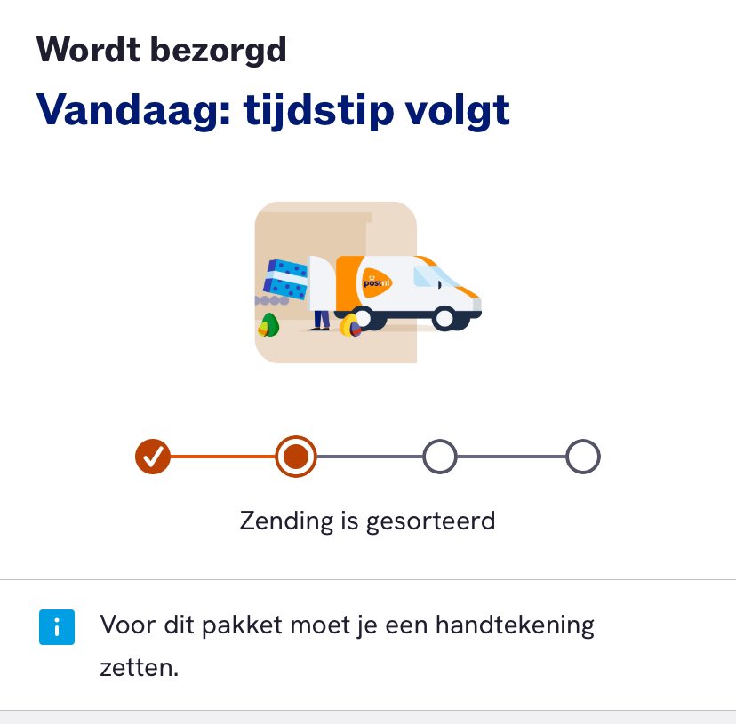 Solen1985's tweet photo. Zal mij benieuwen of @PostNL vandaag wél voor sluitingstijd bij het afleverpunt is. Vrijdag besteld, "morgen in huis", komt weinig van terecht zo.

En ik zat zaterdag echt klaar om mijn pakket thuis te ontvangen. Bezorger nooit gezien, deurbel niet gehoord. https://t.co/MLiTMQmbuI