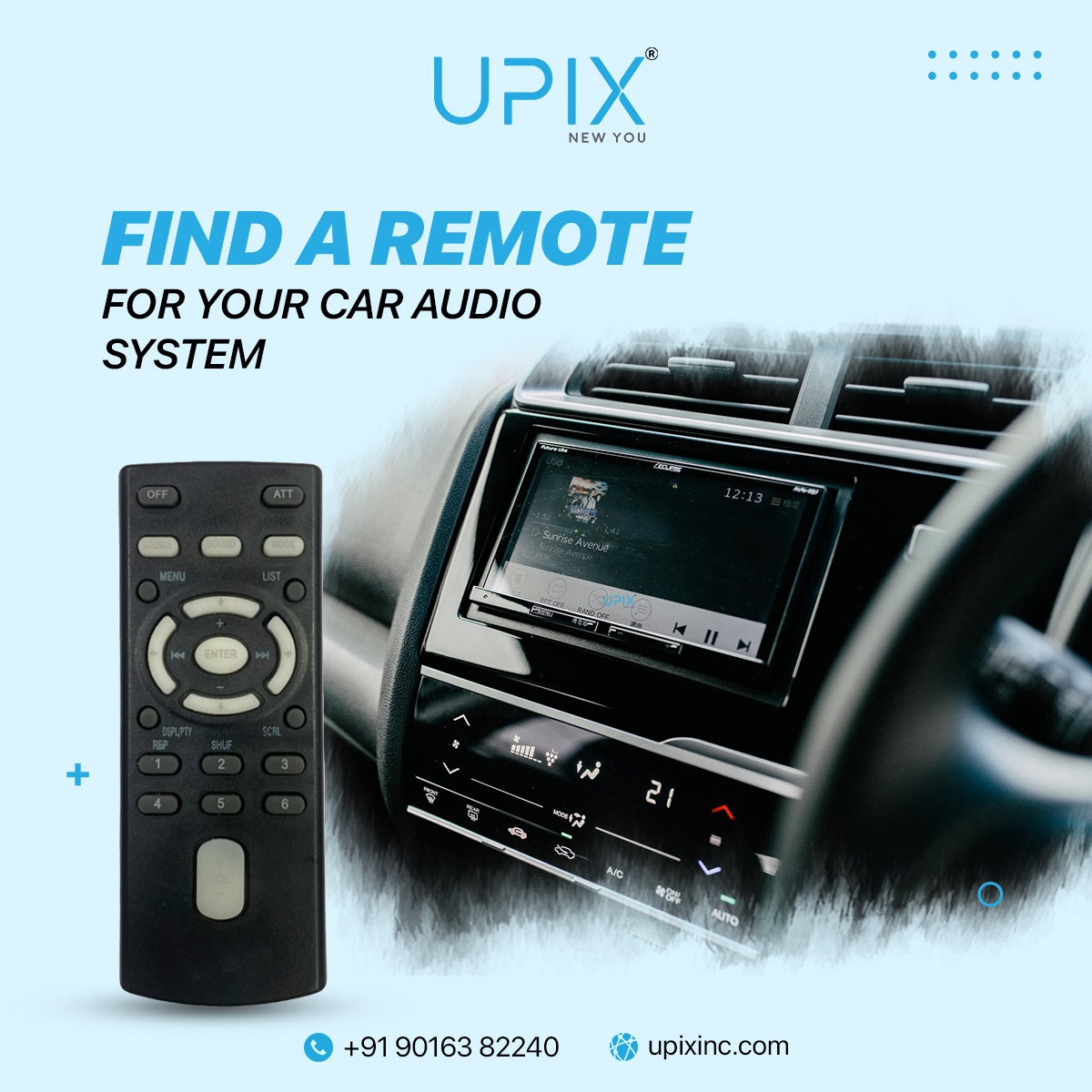 Get the Perfect Remote for Your Car Audio at Upix®️!
.
To know more, visit- upixinc.com or WhatsApp Now wa.me/919016382240
.
#upixinc #remote #remotecontrol #AllInOneRemote #tvremote #acremote #caraudioremote #SeamlessConnectivity #highspeedcable #HighSpeed