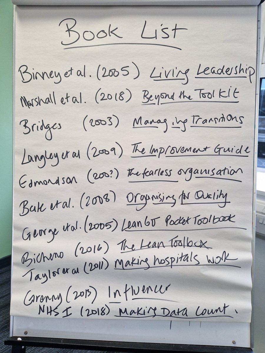 Thinking about #QI books I might recommend.. had to fit on one side of flipchart. Already thinking if things I would add... eg Toyota Kata etc ... what would you add.. what would you remove? #Lean