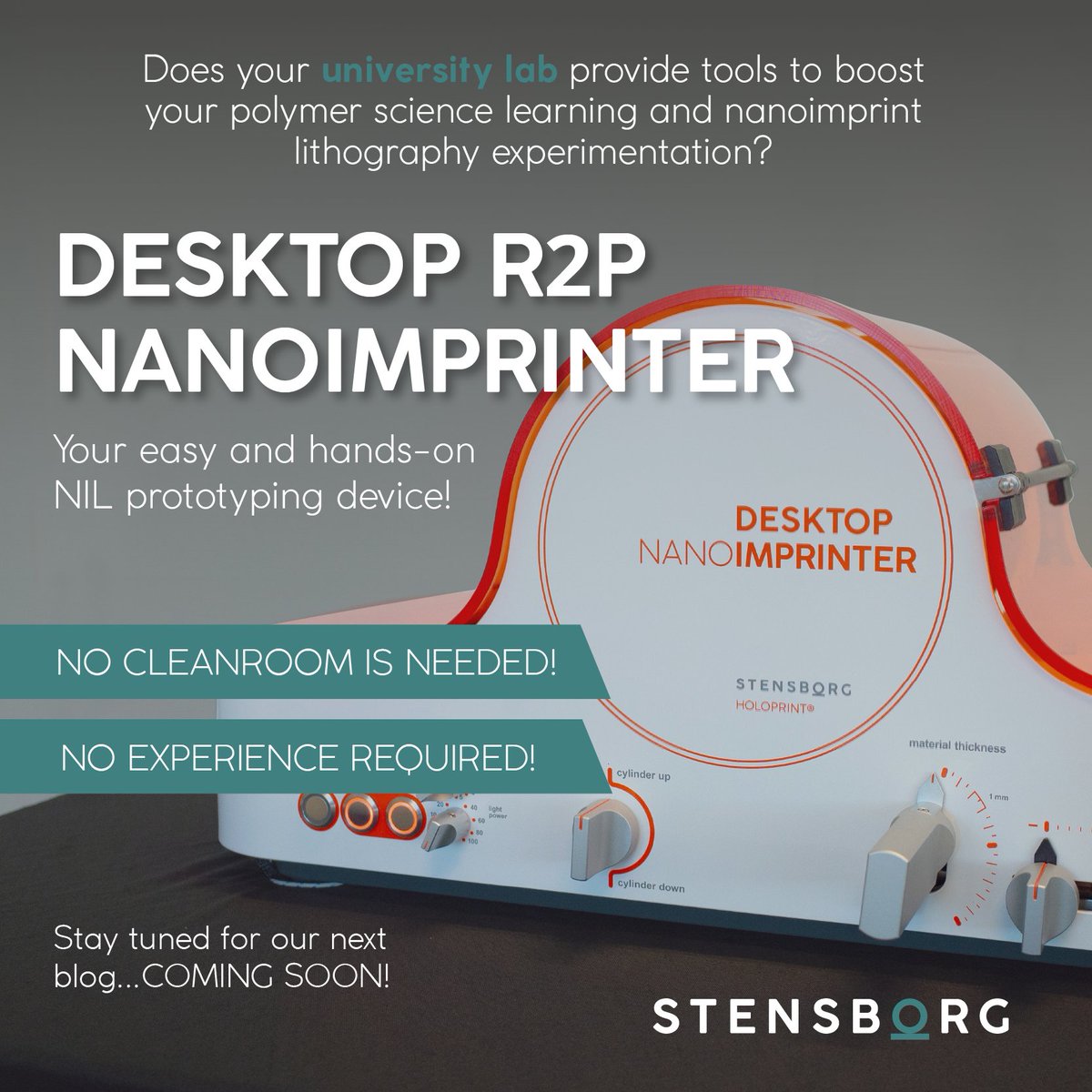 Stensborg's tweet image. Is your #UniversityLab missing tools for your #Nanostructure experiments?

Meet the #DesktopR2PNanoImprinter, your go-to #NIL unit! Empower #AcademiceResearchers with intuitive #PolymerScience and fast nanoimprinting.
Join the many benefiting universities: bit.ly/45cAld9