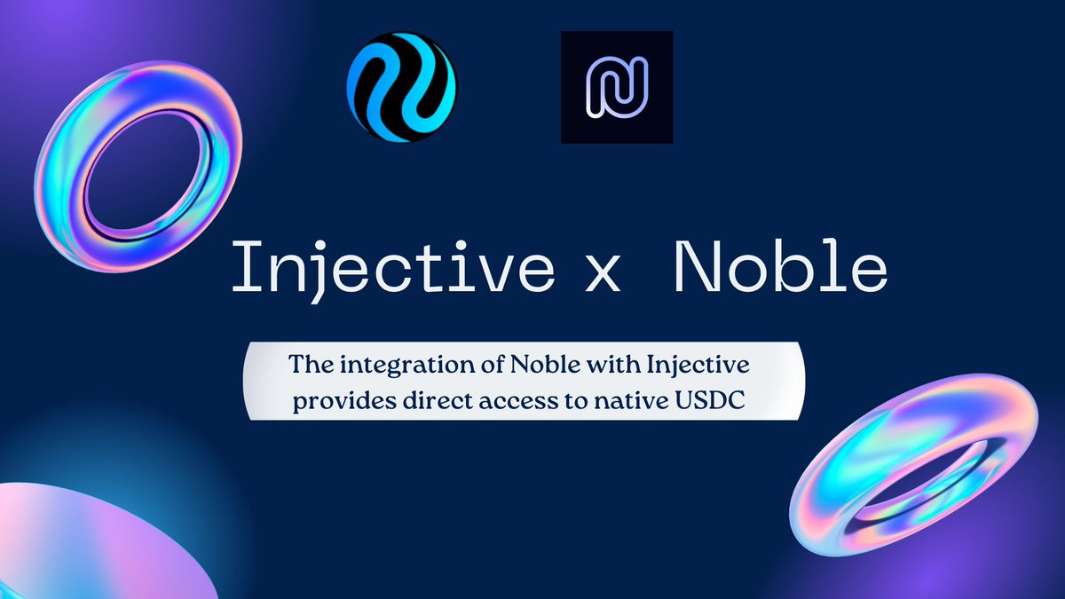 Injective has integrated with Noble, the native issuer of USDC within the Inter-Blockchain Communication (IBC) ecosystem. lets explore this development in very simple terms in this thread ⏬⏬ #injective #noble #dApps #Web3 #cryptocurrency