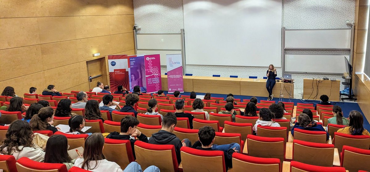 Inria_Nancy's tweet photo. #MathEnJeans C'est parti pour une journée de découverte & de partage 🙌 Nous sommes ravis d'accueillir 50 élèves de collèges & lycées impliqués dans @MAThenJEANS ☺️
Au programme: ateliers de médiation #maths #informatique, démos & présentations de projets portés par les élèves 👍 https://t.co/mkfqStno2E