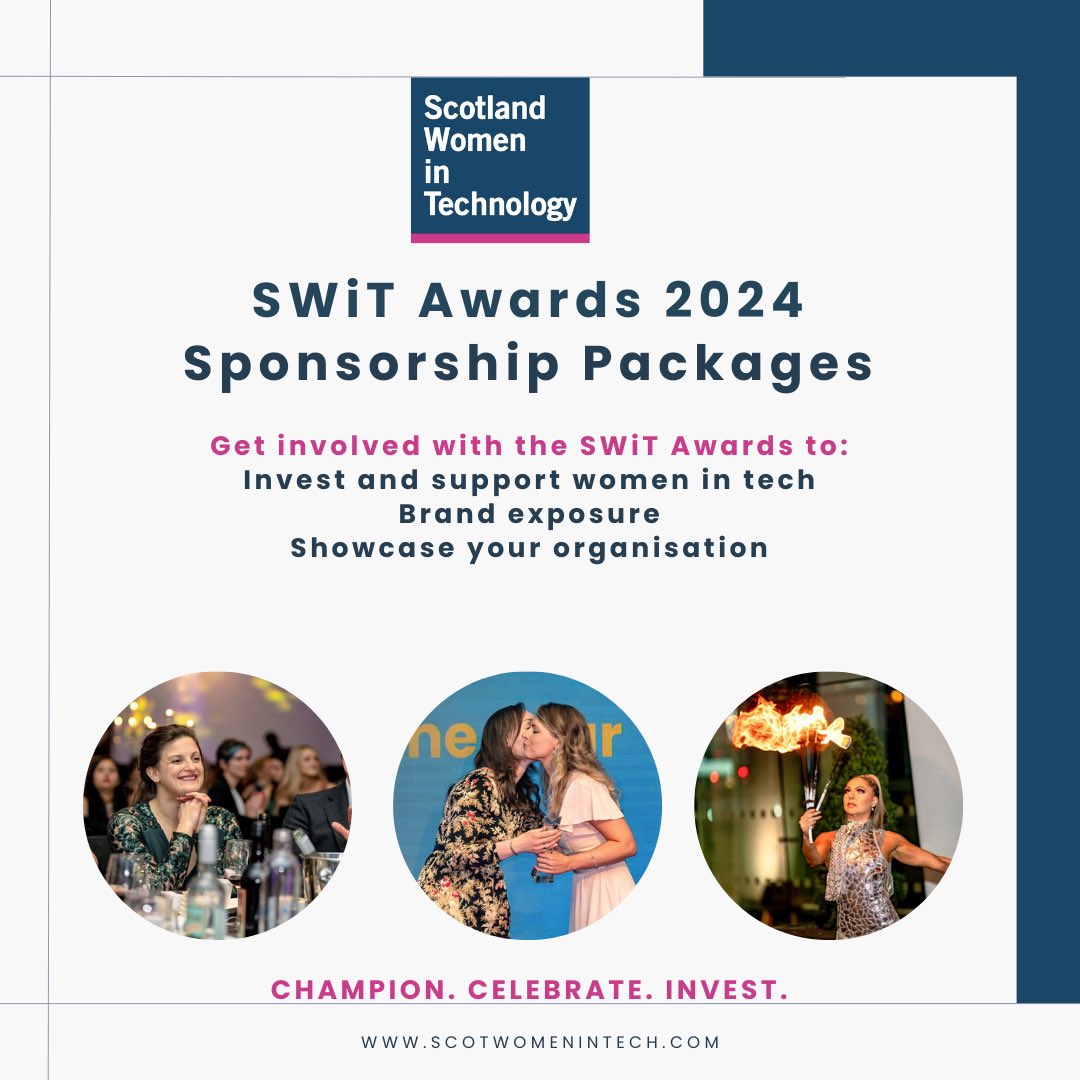 Join us in empowering women in tech! 🌟 Sponsor #SWiTAwards for visibility & impact. Make a difference! Visit scotwomenintech.com/swit-awards2024 #TechForGood #GenderEquality
