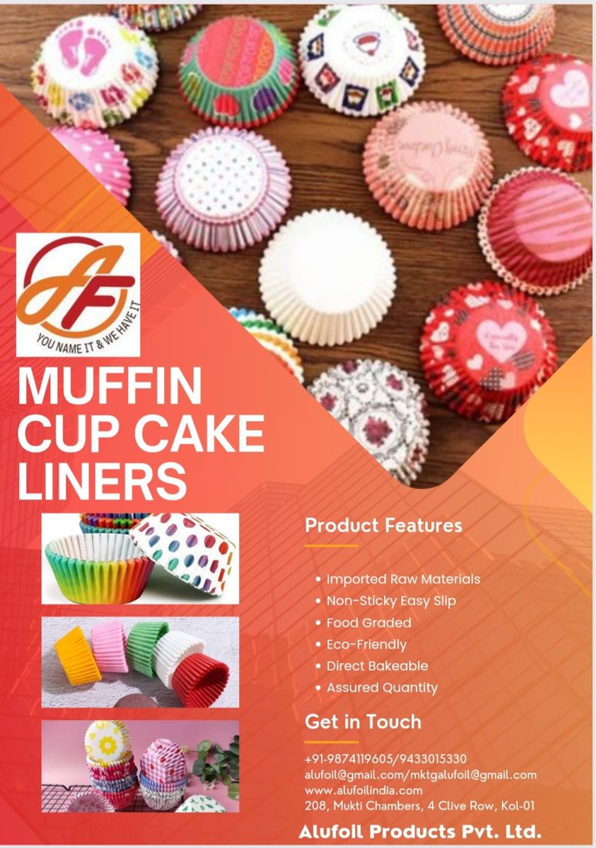 Supreme Quality Muffin Cup Cake Liners. 
#sweetshop #sweetmakers #mithaiwala #laddukatori #sweetpacking #sweetkatori #kolkatasweets #kolkatasweetshops #kolkatamithaiwala #bakeryproducts #bakery #bakeries #directbakeable #muffincups #Bakeryaccessories #BakersOfIndia  #bakers