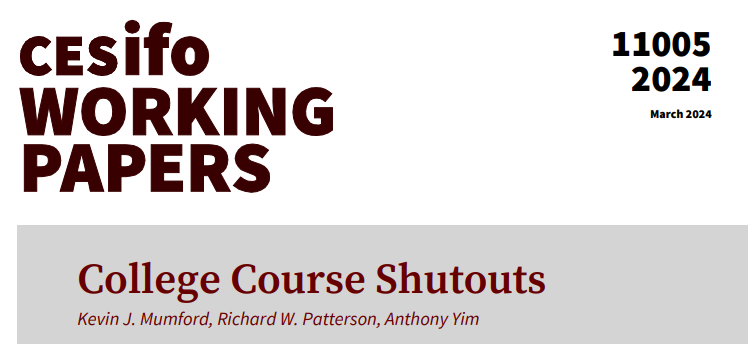 College Course Shutouts |Kevin J. Mumford, Richard W. Patterson @anthonyltyim cesifo.org/en/publication…