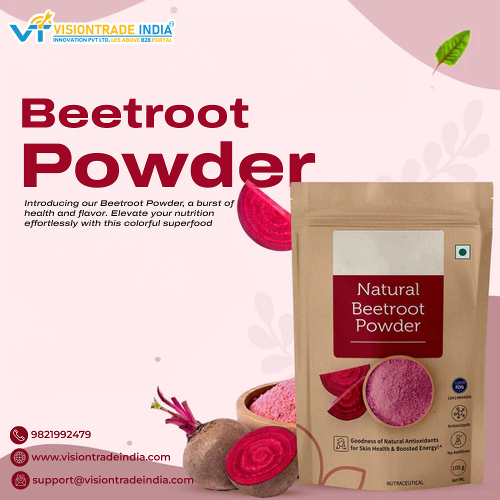 VisionTradeInd1's tweet image. Our Beetroot Powder is not just a supplement; it's a vibrant celebration of health. Add a pop of color to your routine &amp;amp; embrace the nutrient-rich magic of beets.
#BeetrootPowder #NaturalSupplements #OrganicFood #BulkOrders #WholesaleDeals #BulkSuppliers #VTI #lifeaboveb2bportal