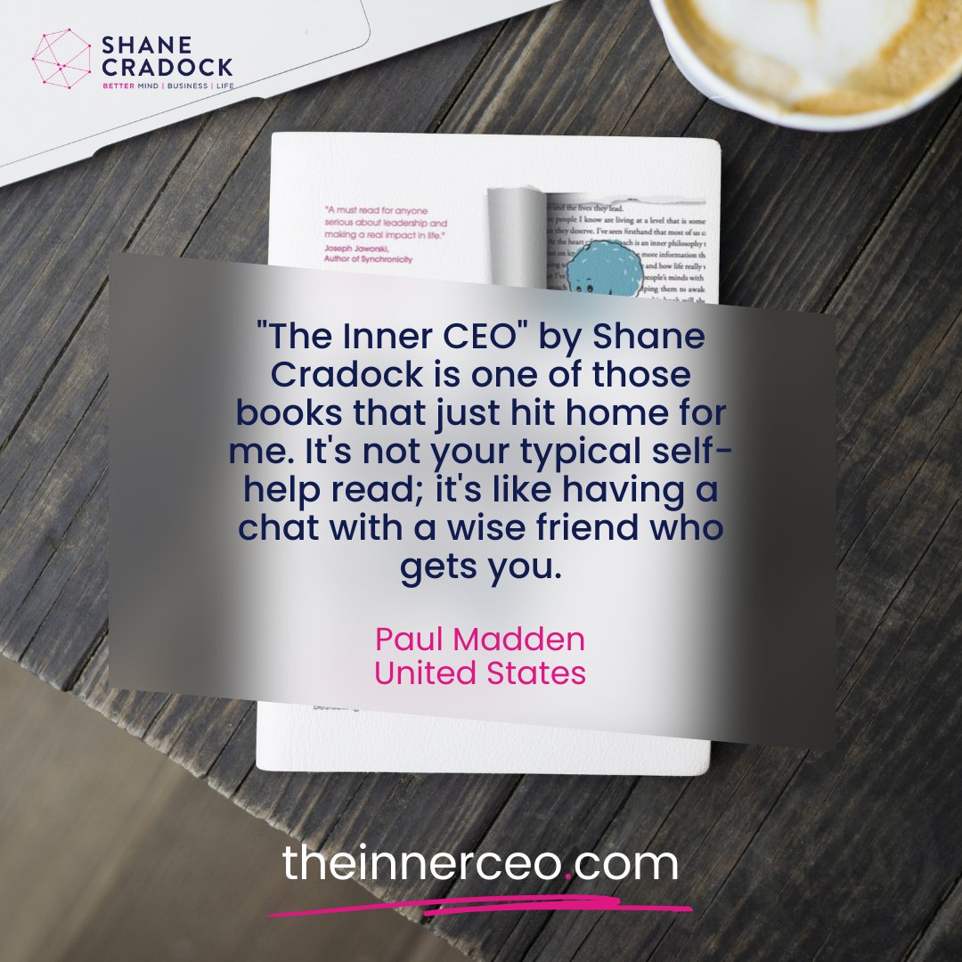 Paul, thank you so much for taking the time to share your thoughts on The Inner CEO. The idea that Paul felt a connection through the pages is phenomenal Have you left a review yet?! 😉 Your name could be next! #TheInnerCEOBook #TheInnerCEO #ShaneCradock