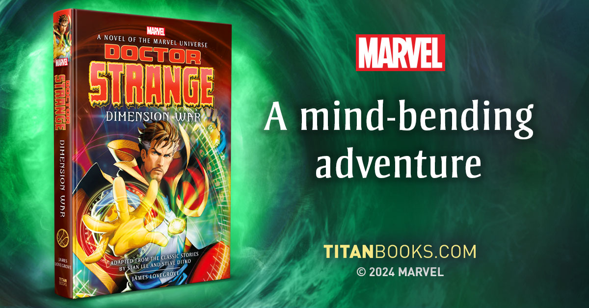 The mind-bending adventures of Doctor Strange are brought to life for a new era in this adaptation by New York Times-bestselling author James Lovegrove (@JamesLovegrove7)! DOCTOR STRANGE: DIMENSION WAR from @TitanBooks is out now: bit.ly/48cL1JD