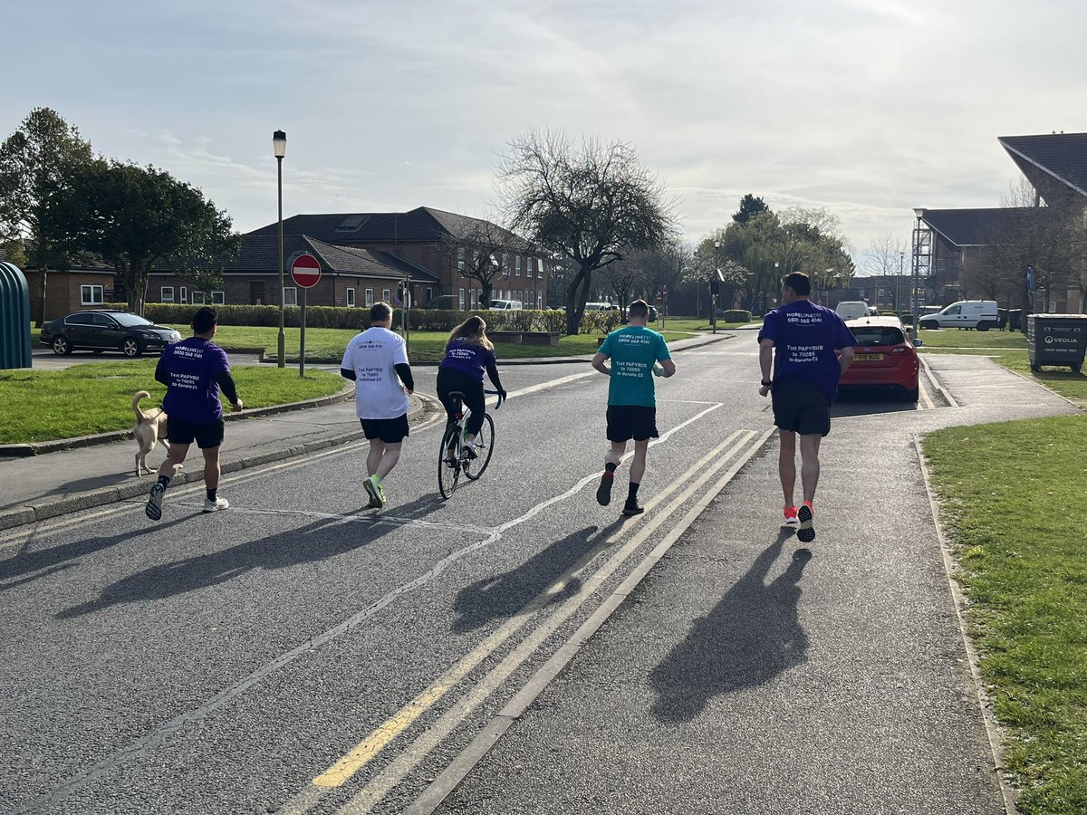 And they’re off! Personnel from @RAFConingsby Training & Development Flight will run one mile every hour for 24 hours for @PAPYRUS_Charity Prevention of Young Suicide. You can support them by visiting their Just Giving Page: justgiving.com/page/tdf-24-ho…