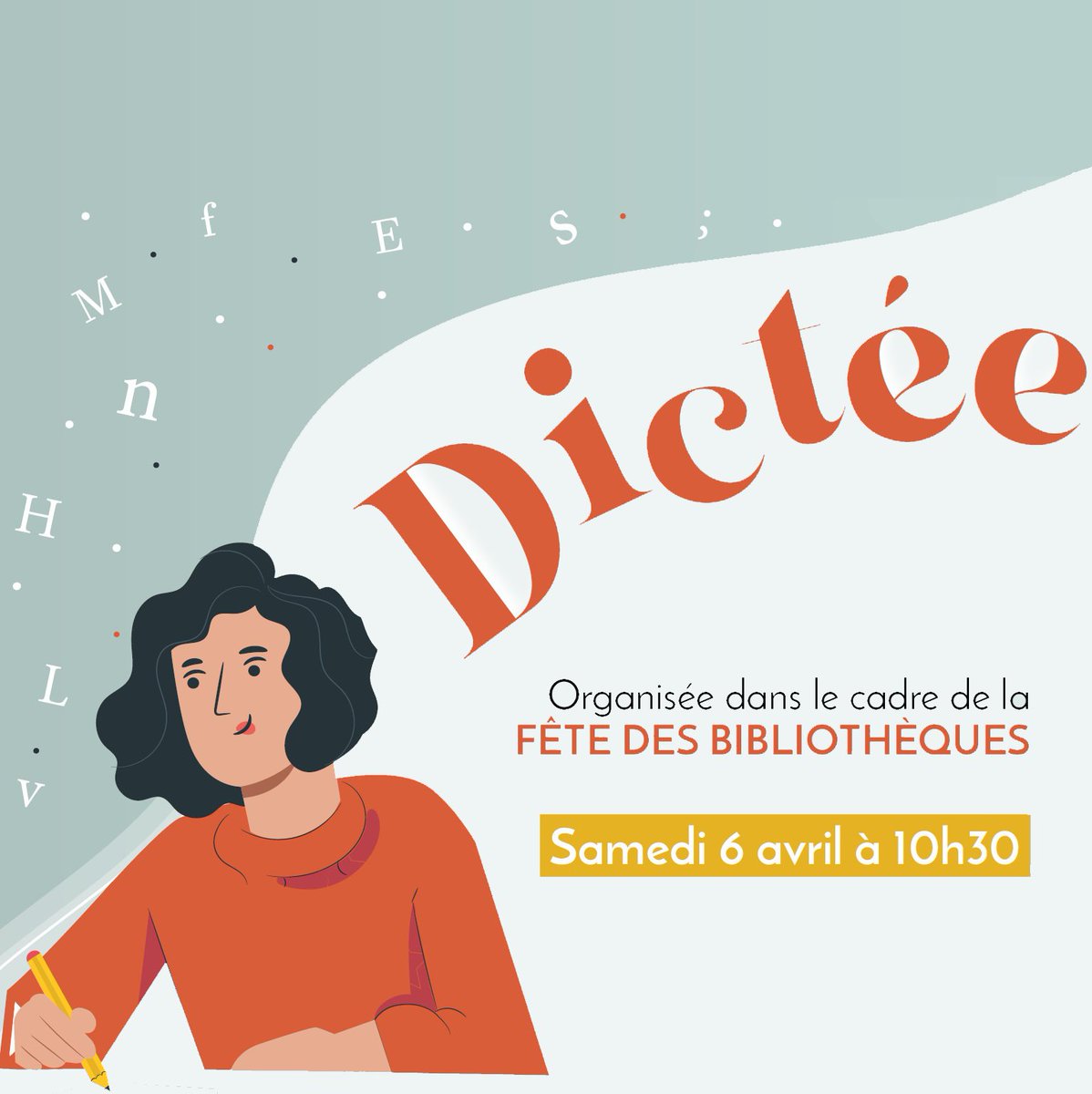 Une #dictée intercommunale pour tester son niveau en orthographe et en grammaire, à l'occasion de la Fête des bibliothèques ! Samedi 6 avril à 10h30, #médiathèque de #Challans et bibliothèques de Challans Gois - Billetterie : billetterie.gochallansgois.fr/animationsloca…