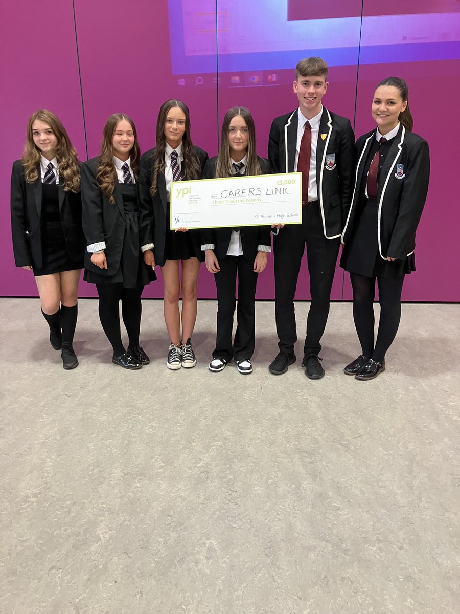 Congratulations to the winning team from @stninianshs representing the Charity @CarersLinkED who won the £3000. Well done to all teams taking part. #ypi_Scotland