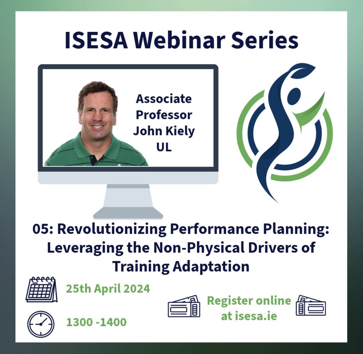 🌐 WEBINAR 🌐 In next months webinar we have Prof John Kiely who will speak about revolutionising performance planning. John has a wealth of coaching/ S&C/ performance & rehab experience; one not to be missed! 📅 25th April ⏰ 13:00 - 14:00 Register: zoom.us/webinar/regist…
