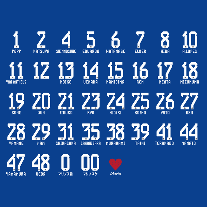 横浜F・マリノス　ユニフォーム　マーキング　ネーム ◤クイックマーキング◢ 🗓️【3/30（土）】より開始 🔵1st