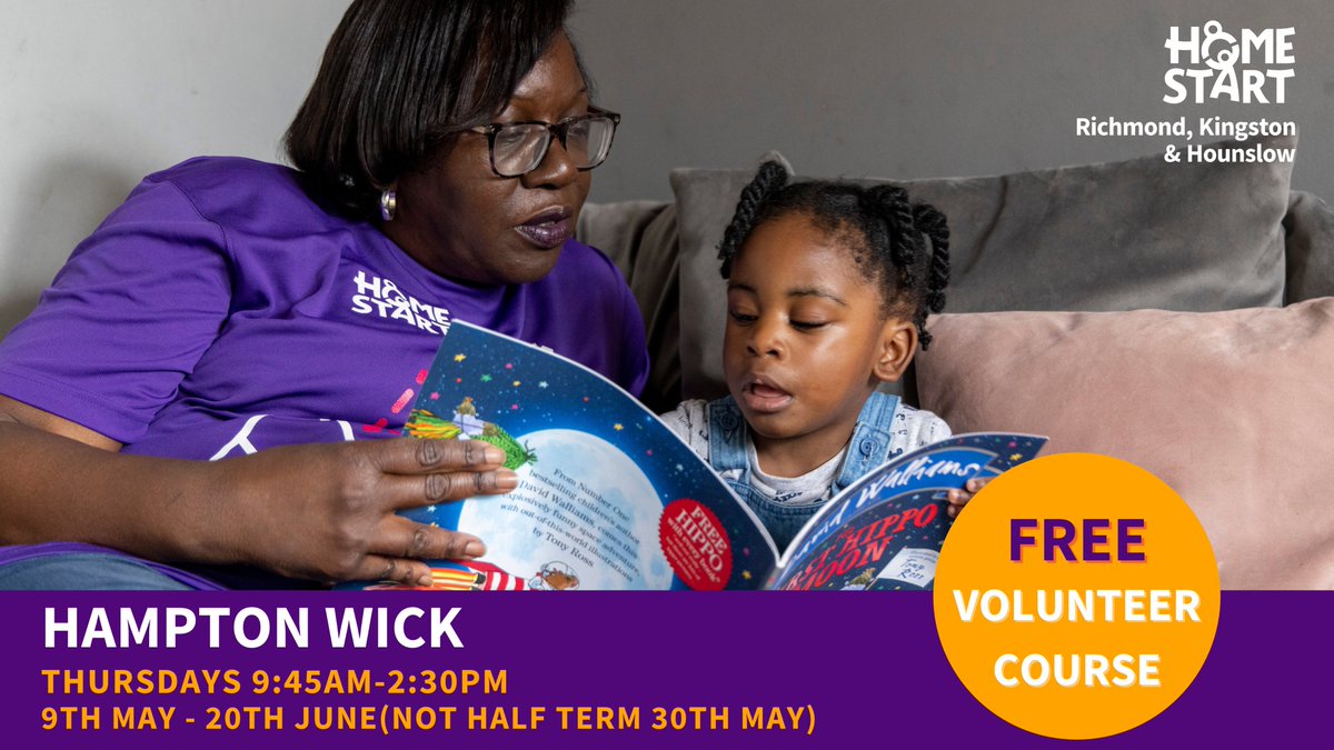 Ready to make a difference in your #community? Join our network of volunteers and support families facing challenges with young children. Training starts 9th May in #HamptonWick. Contact: volunteer@homestart-rkh.org.uk or visit homestart-rkh.org.uk/volunteer  #volunteering