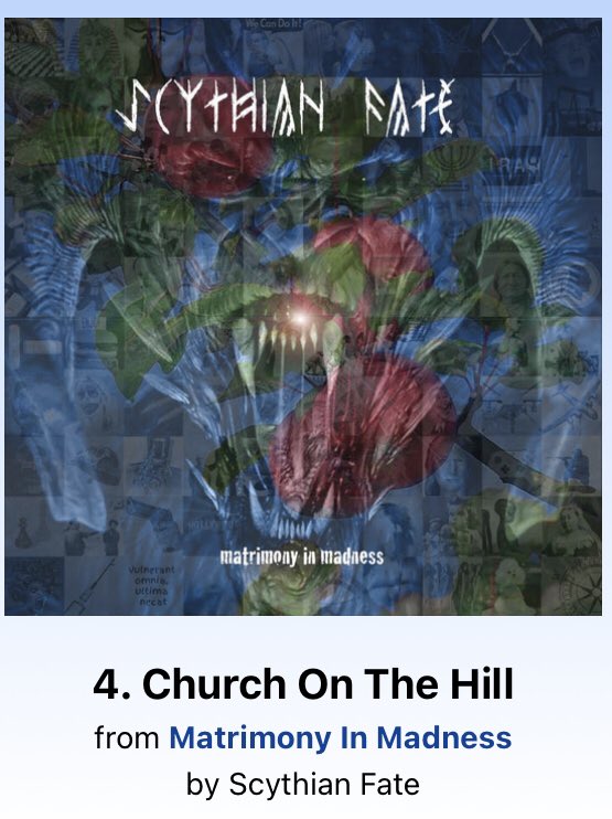 “Church bells no longer sound as gullible tongues do sing In their theatrical charade Iscariot’s shadow looms Over the church on the hill Church on the Hill “ #lyrics @ScythianFate #Darkthrash #thrashmetal #HEAVYMETAL #AussieMetal #nowplaying #metalbands #matrimonyinmmadness