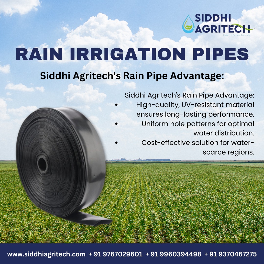 Upgrade your irrigation system with siddhi agritech Rain Irrigation Pipes and watch your crops thrive.
.
siddhiagritech.com
+91 9767029601
.
#rainirrigation #irrigationpipe #irrigationpipes #cropcover #fruitcover #seedlingtrays #drippipes #onlinedrips #inlinedrips