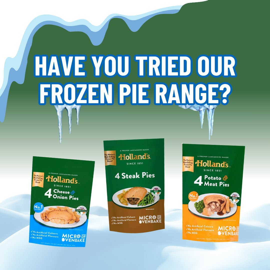 We love our frozen pies, have you tried them? ❄️

#HollandsPies #Pie #Frozen
Holland’s Pies – Pie – Frozen