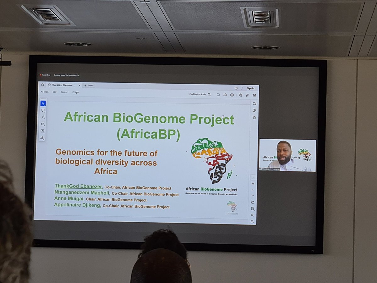 We start the third panel on Integrating genomics and ELS with a talk by @ThankGod_Ebenez, who is telling us about @DAISEA_AfricaBP, which aims to coordinate projects on non-human #genomics @wellcometrust #BeyondtheSequence