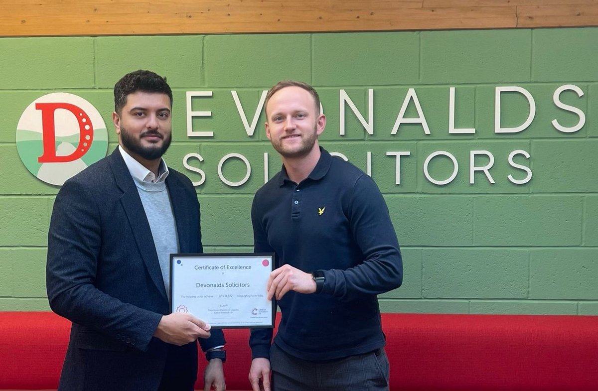 Devonalds Solicitors (@devonaldslaw) on Twitter photo We met with Umar from <a href="/CR_UK/">Cancer Research UK</a> yesterday and received this amazing certificate! Our clients have now helped pledge over ยฃ2.9m to CRUK via our free will service!๐If youโre interested in making a free will and leaving a legacy - call 01443779050 or email lifeplanning@devonalds.co.uk We met with Umar from <a href="/CR_UK/">Cancer Research UK</a> yesterday and received this amazing certificate! Our clients have now helped pledge over ยฃ2.9m to CRUK via our free will service!๐If youโre interested in making a free will and leaving a legacy - call 01443779050 or email lifeplanning@devonalds.co.uk