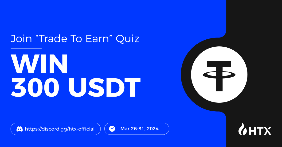 HTXCommunity's tweet photo. Join the #HTX Community for the "Trade to Earn" quiz and unlock #rewards!

✅Follow @HTXCommunity @HTX_Global
🔁RT + tag 3
🎮Join Discord: https://t.co/nF0TNbh903
📝Submit your answer: https://t.co/KBOud2Qt2J https://t.co/TEnPTKB7Bp